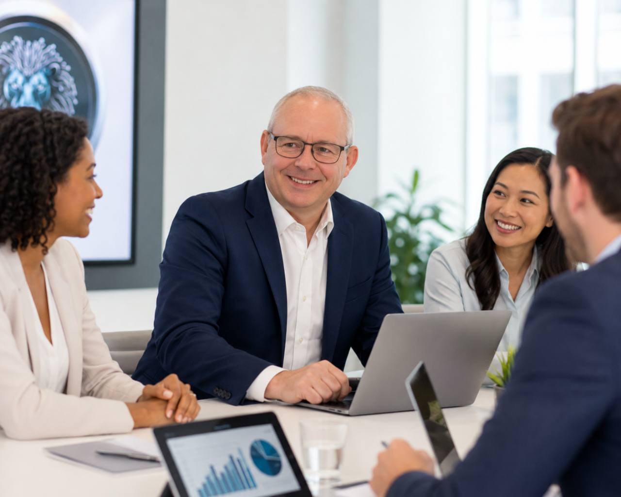 Adrian Robertshaw working with a small executive leadership team