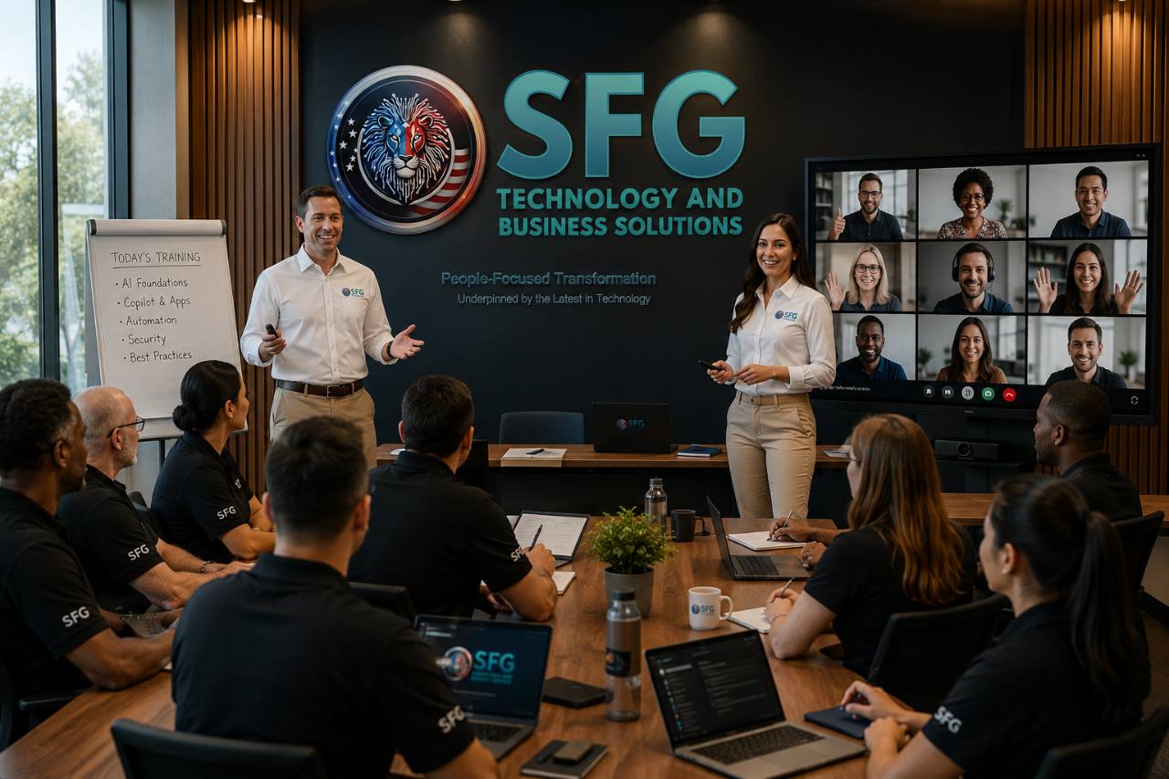 SFG facilitators delivering practical AI and business training